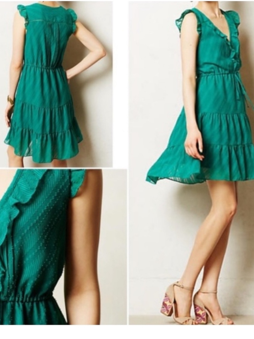 Anthropologie HD in Paris Ruffle Dot Signe Dress Size 12